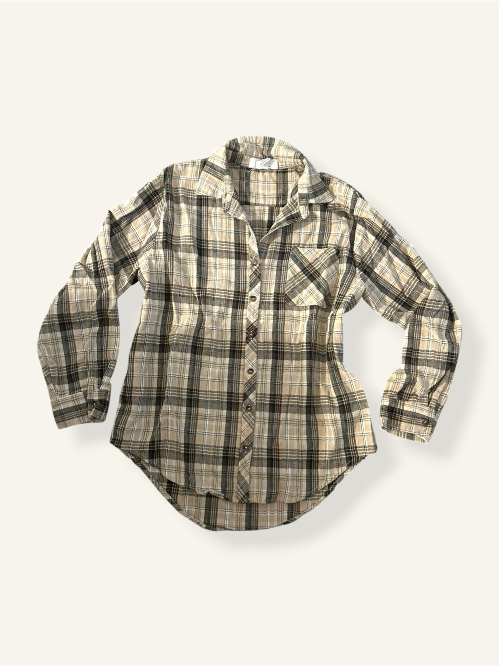 Plaid Button-Up Long Sleeve Shirt
